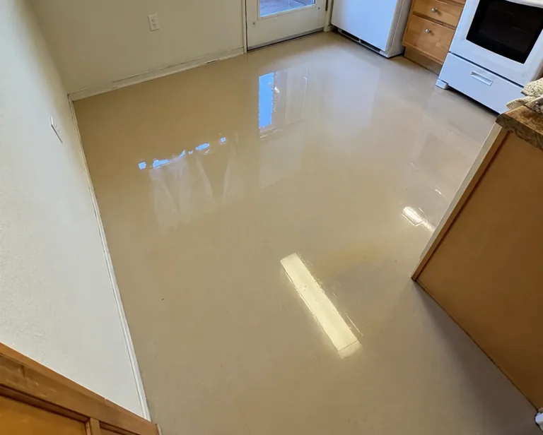 The same kitchen floor after cleaning by 4 Elements